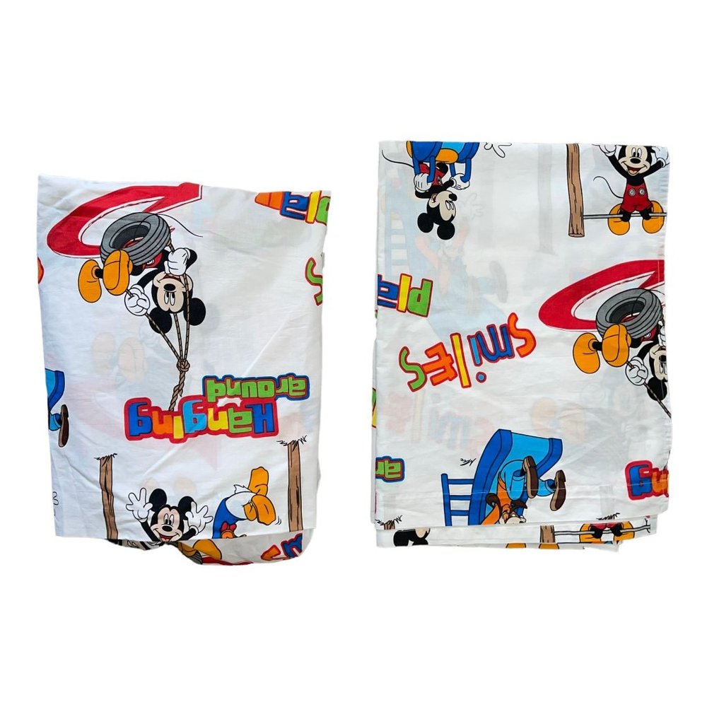Rare Jay Franco Disney Mickey Mouse Clubhouse Twin Flat Fitted Sheets 2 Pieces